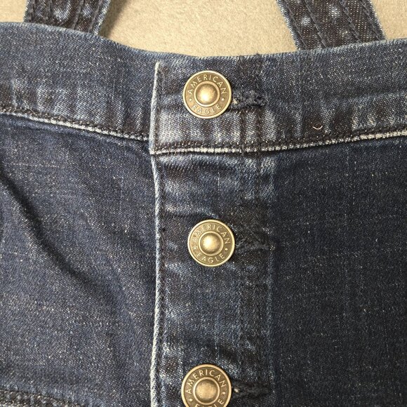 American Eagle Womens Denim Button-Up Tank Top With Crossback Straps Size M - Picture 4 of 10